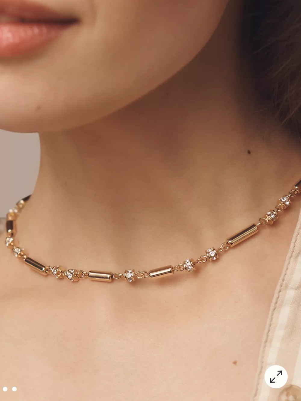 NWOT Anthropologie Gold Bead Necklace